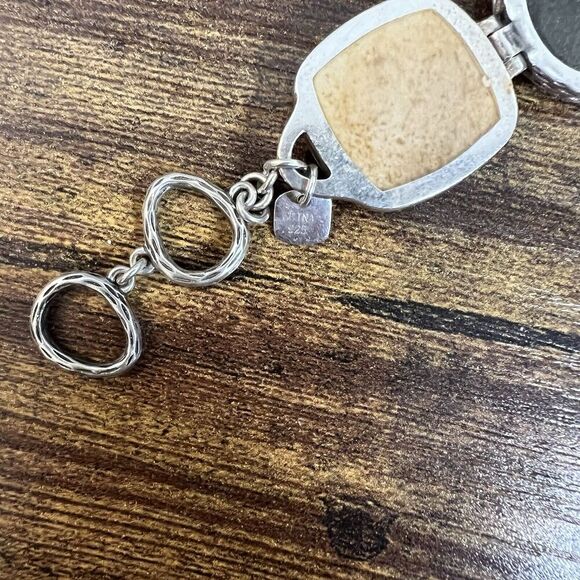 SILPADA 925 Sterling Silver Pyrite Turquoise Bronzite Jasper Toggle Bracelet - Picture 4 of 6